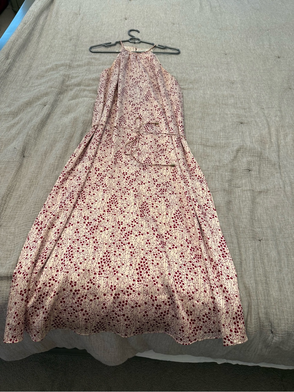 Joie Pink and Red Floral Halter Midi Dress